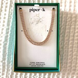Piper K Diamond Baguettes Style Tennis Necklace